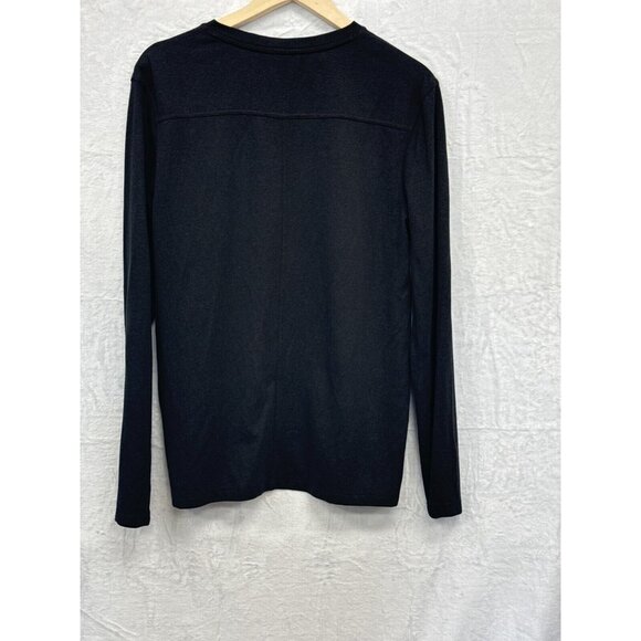Marc Anthony Mens Black 1/4 Snap Button Shirt Size L Long‎ Sleeve Casual - Picture 2 of 8